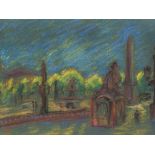 Stanislas Stückgold (1868-1933), Place de la Concorde, circa 1910Oil pastels on strong, dark green