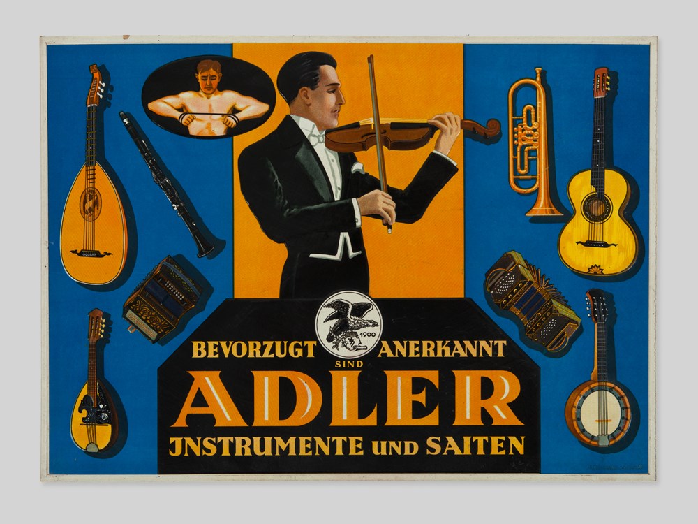 Embossed advertising cardboard for Adler instruments, 1910 Germany, around 1910Embossed cardboard,