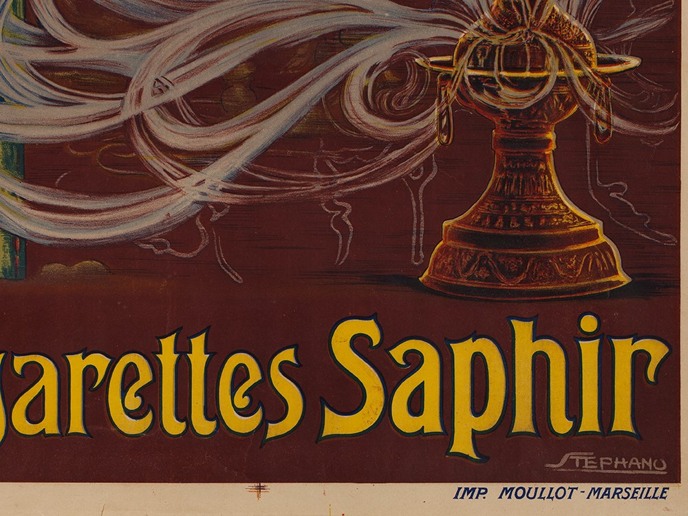 Advertising poster for "Cigarettes Sapphire", Stephano, ca 1925 France, circa 1925Lithography on - Image 4 of 6