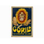 Lithographed Advertising Sign, Gorilla with Toothpaste, c. 1910 Lithographed tin Italy, circa