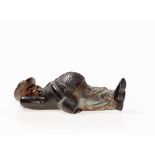 B. Bloch, Figural Money Box of Sleeping Man, c. 1890 Ceramic, painted Austria, around 1890 Marked “