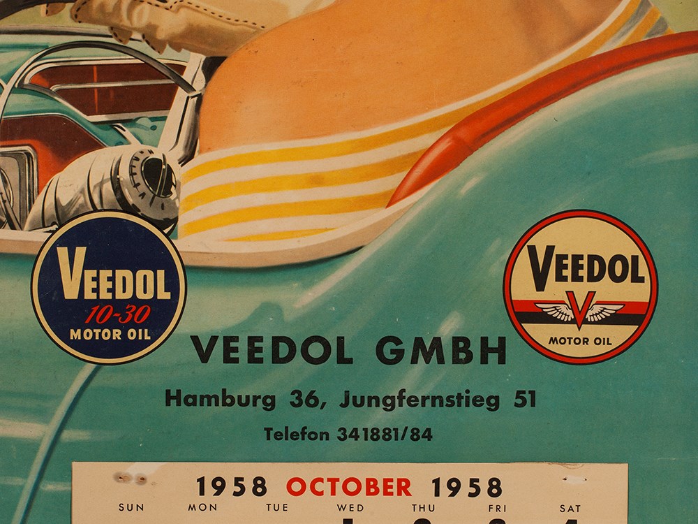 Rare Promotional Calendar by “Veedol“, Germany, 1958 Offset printGermany, 1958Design by Else von - Image 3 of 5