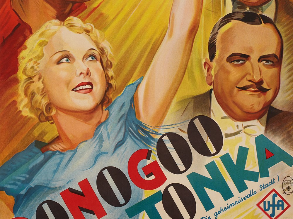A rare movie poster “Donogoo Tonka” by Alfred Herrmann, 1936 Germany, 1936Colour lithography on
