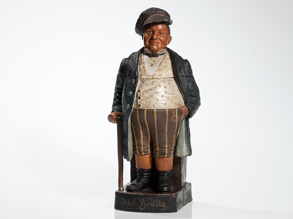 Figural tobacco jar with Uncle Braesig, Abicht & Co., c. 1910 Germany, around 1910Abicht & Co.