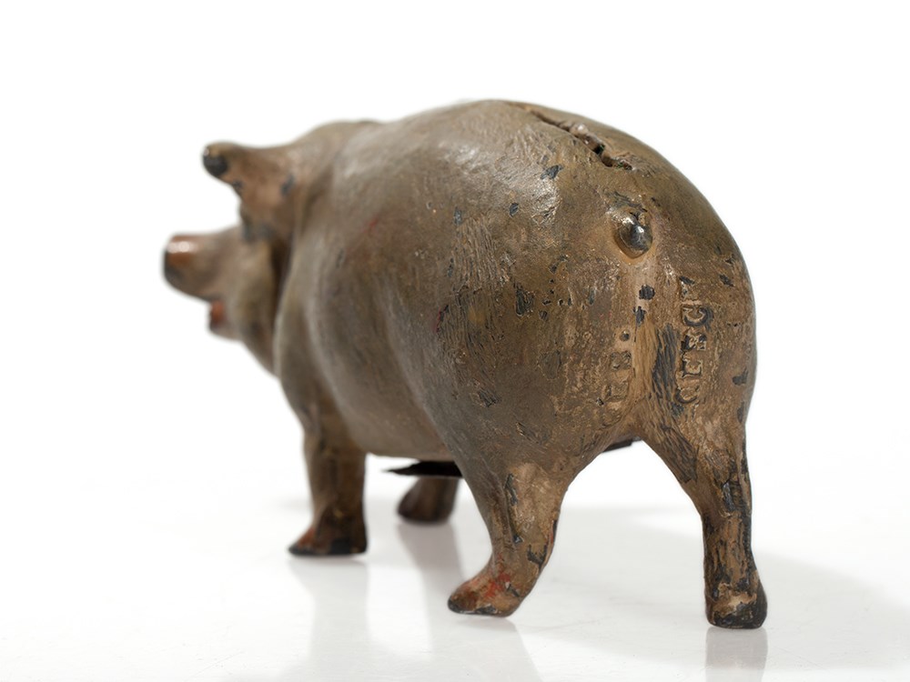 Antique piggy bank, Germany, around 1900 Die-cast zinc, hand colouredGermany, around 1900Beautiful - Image 5 of 8