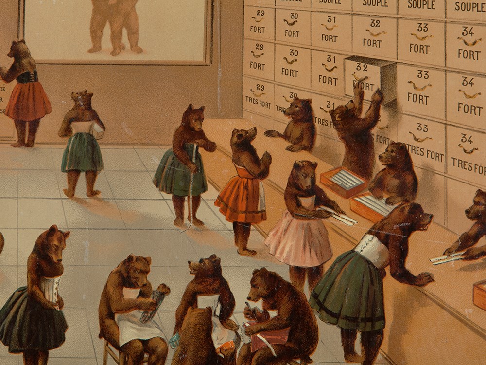 Buscs à L’Ours Poster „Bears Shopping“, France, c. 1910 Colour lithography on paperFrance / Paris, - Image 5 of 8