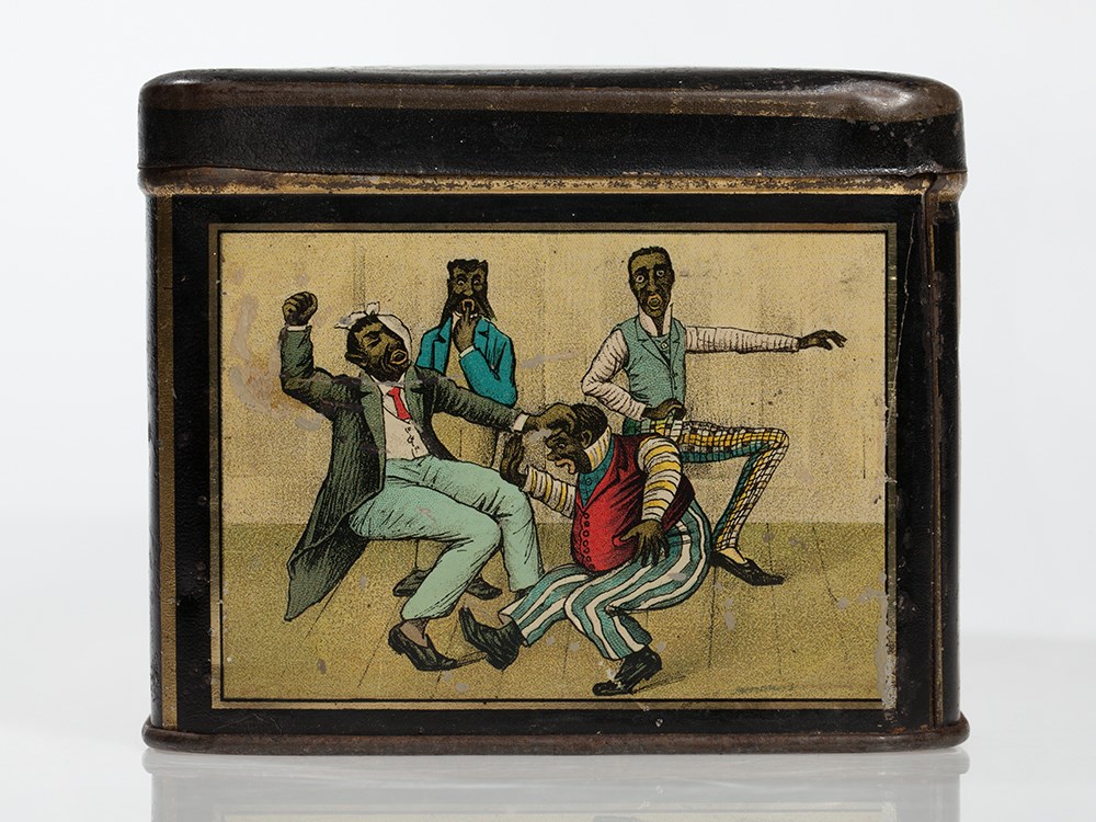 Black Americana Tin Box for Little Folk Pudding, Holland, 1920s Lithographed tinHolland, around - Image 6 of 9