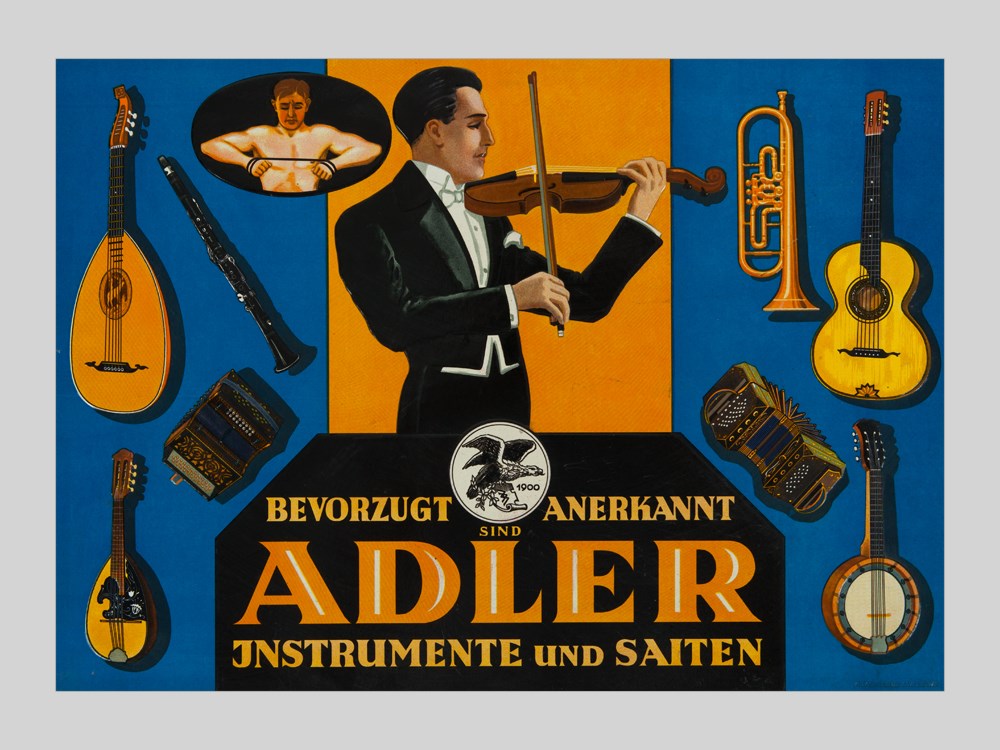 Embossed advertising cardboard for Adler instruments, 1910 Germany, around 1910Embossed cardboard, - Image 2 of 7