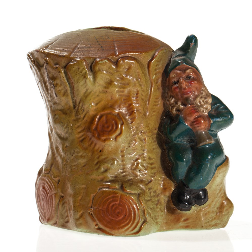 Figural still bank “tree stump with dwarf”, Germany, 1900 Ceramic, paintedGermany, around - Image 6 of 6