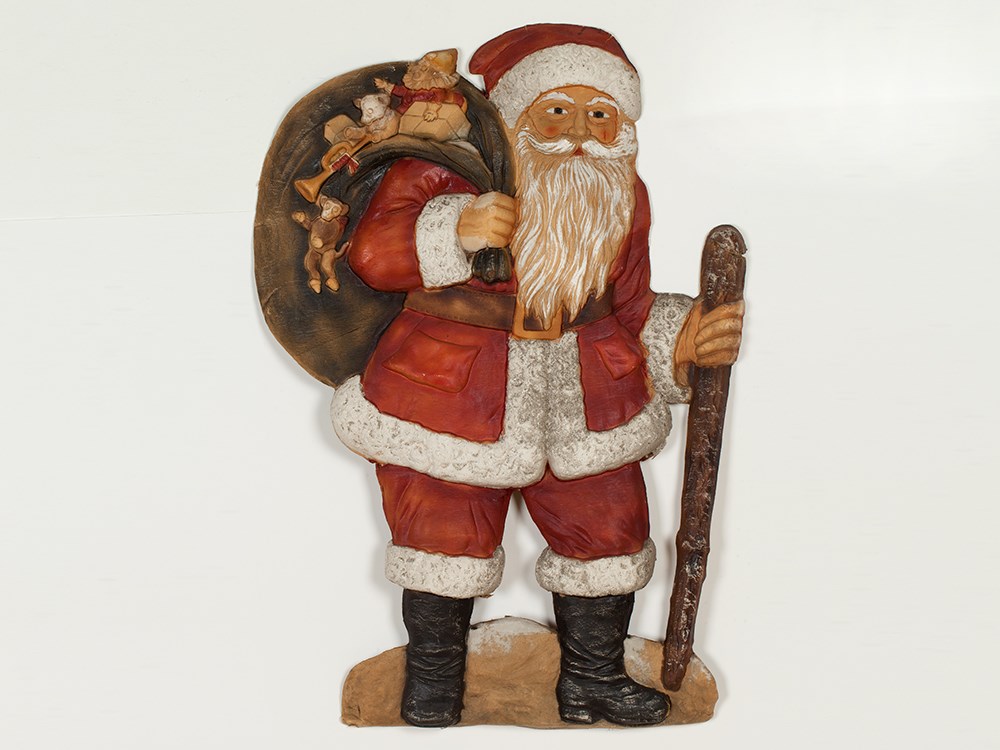 Decorative Father Christmas, Papier-mâché, Germany, around 1900 Die cut, embossed and hand-painted