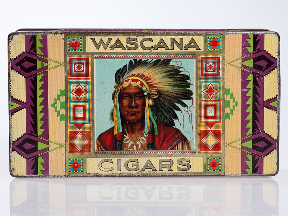 Rare Wascana Cigars Tin Box, Holland, around 1920 Holland, around 1920Lithographed tin with gold - Image 2 of 8