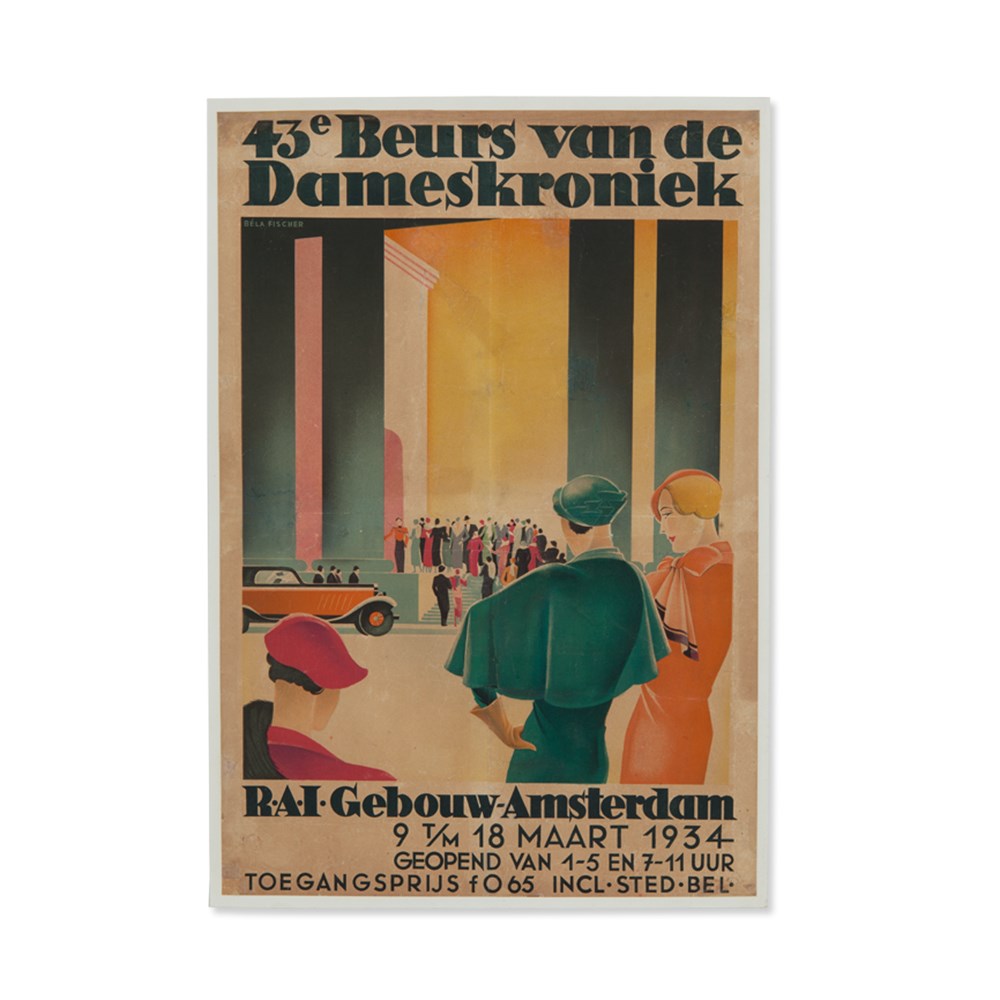 B. Fischer, Advertising Poster, “43e Beurs van de Dameskroniek" Colour lithography on - Image 7 of 7