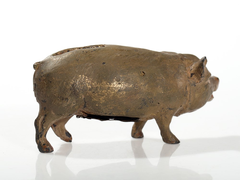 Antique piggy bank, Germany, around 1900 Die-cast zinc, hand colouredGermany, around 1900Beautiful - Image 4 of 8