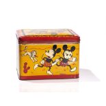 Rare Mickey Mouse Tin Box by Hoffmann, Switzerland, 1930sLithographed tin with gold