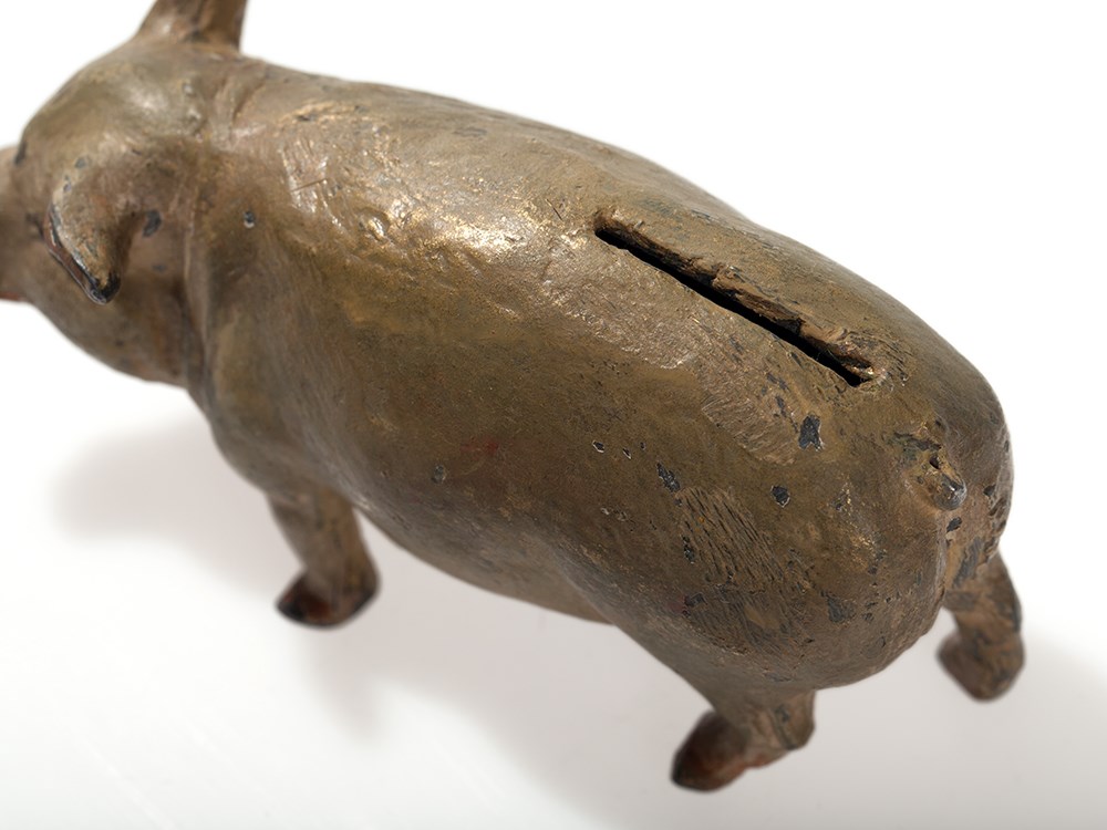 Antique piggy bank, Germany, around 1900 Die-cast zinc, hand colouredGermany, around 1900Beautiful - Image 3 of 8