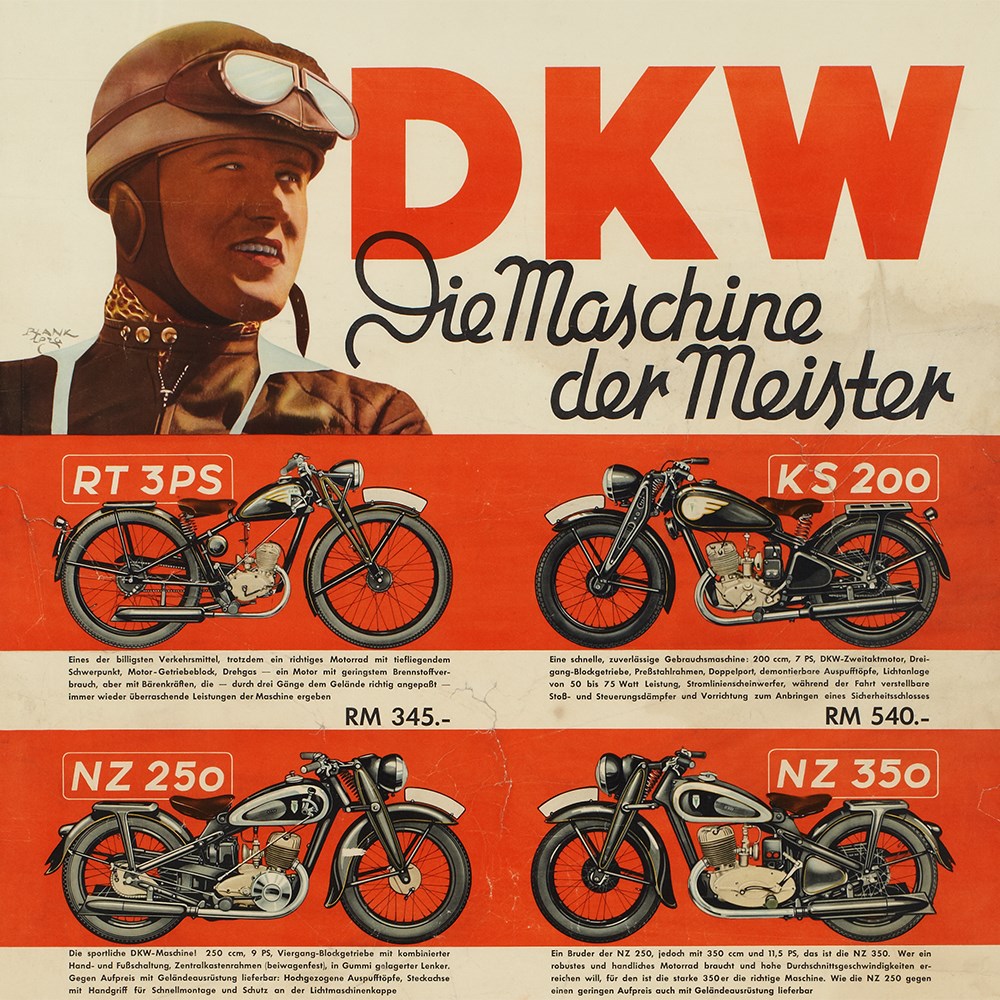 Signed advertising poster DKW motorcycles, 1938/39Germany, 1938/39Offset print on paperSigned - Image 7 of 7