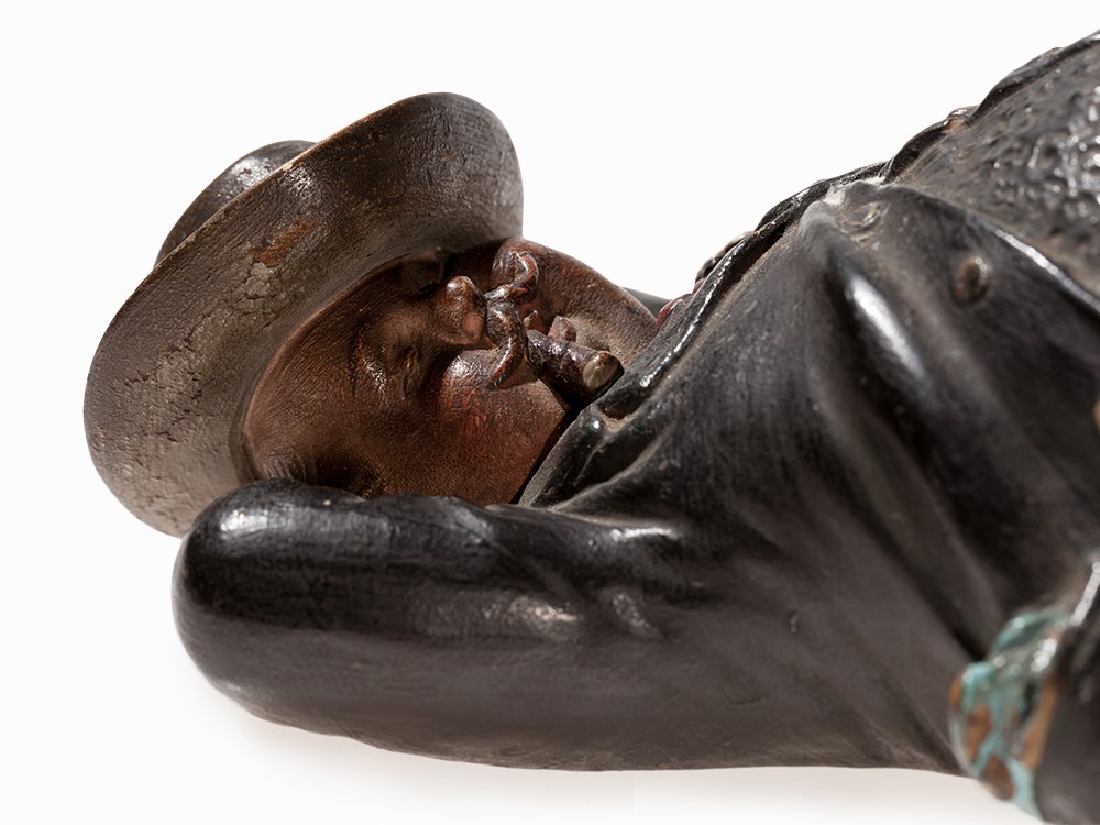 B. Bloch, Figural Money Box of Sleeping Man, c. 1890 Ceramic, painted Austria, around 1890 Marked “ - Image 2 of 8