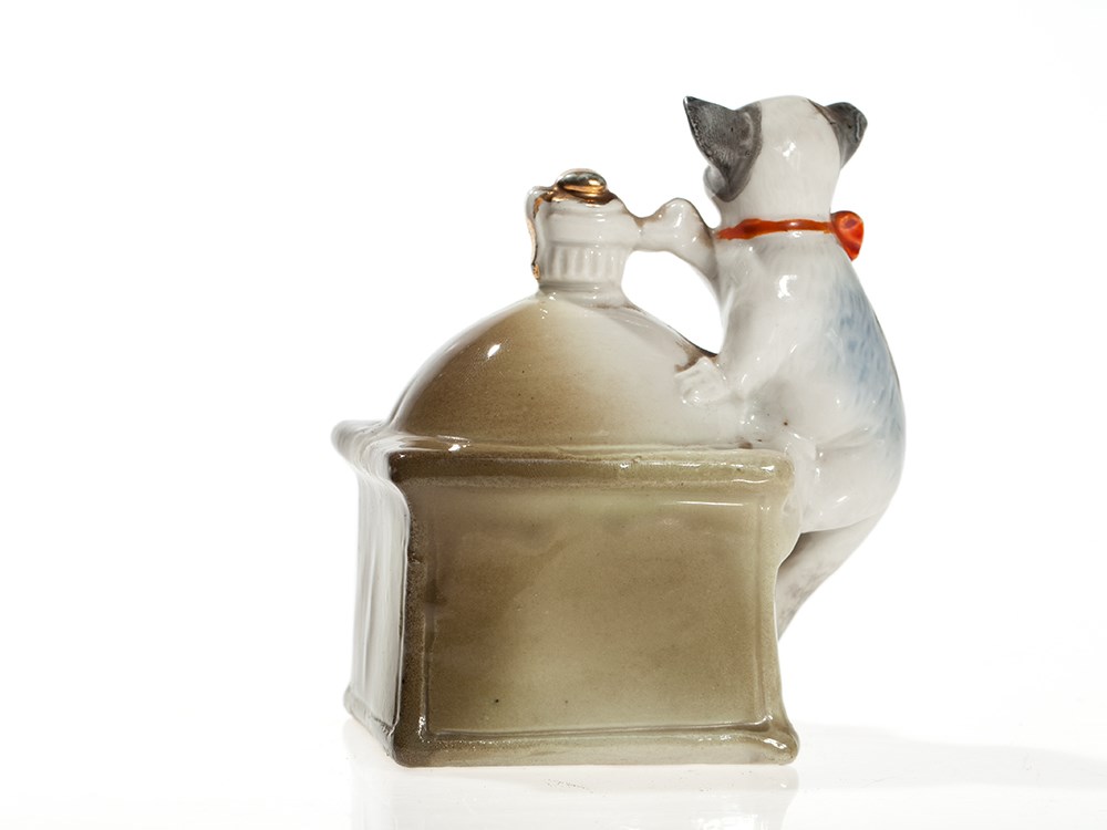 Cute still bank “Coffee mill with cat”, Germany, around 1910 Ceramic, paintedGermany, around - Image 4 of 7