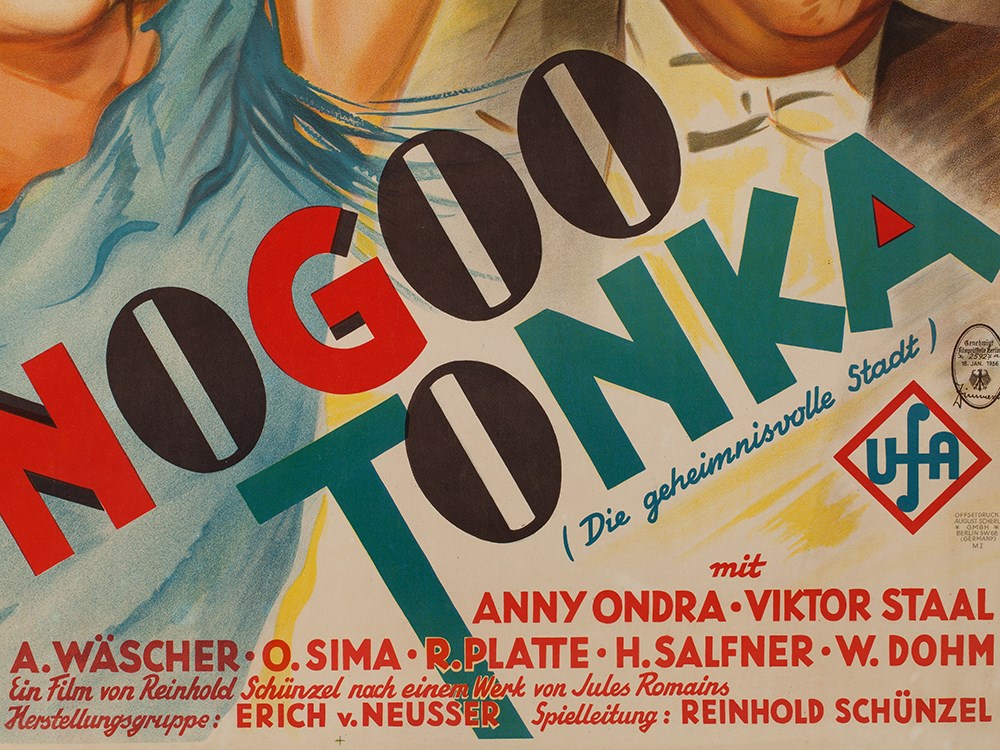 A rare movie poster “Donogoo Tonka” by Alfred Herrmann, 1936 Germany, 1936Colour lithography on - Image 4 of 7