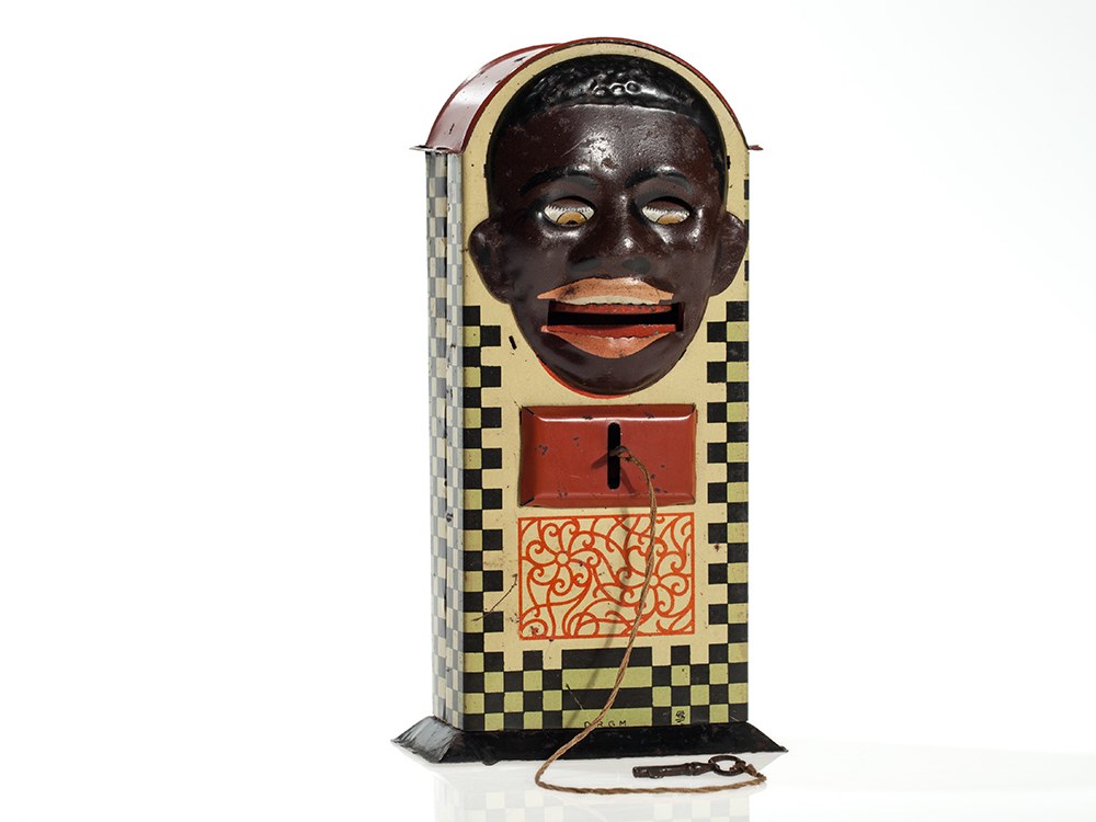 “Jolly Negro” money bank, Saalheimer & Strauß, after 1920 Lithographed tinplateGermany, after