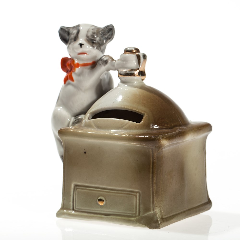 Cute still bank “Coffee mill with cat”, Germany, around 1910 Ceramic, paintedGermany, around - Image 7 of 7