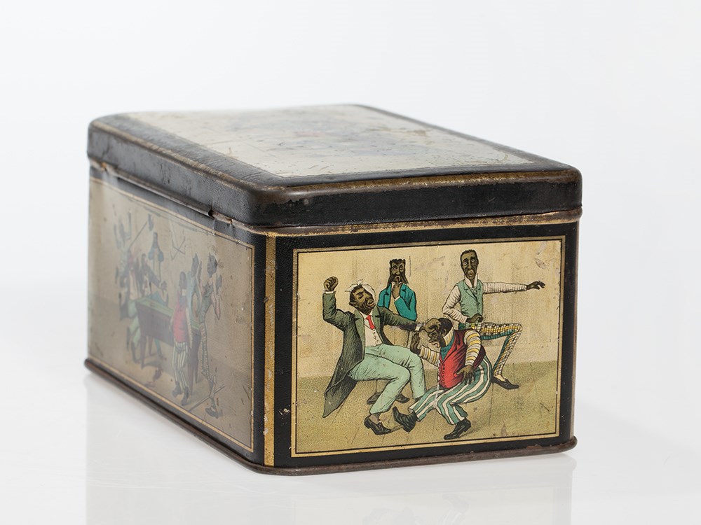 Black Americana Tin Box for Little Folk Pudding, Holland, 1920s Lithographed tinHolland, around - Image 5 of 9