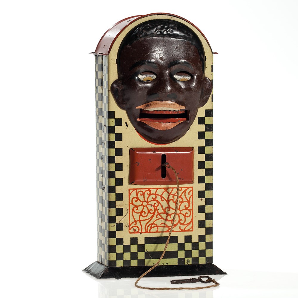 “Jolly Negro” money bank, Saalheimer & Strauß, after 1920 Lithographed tinplateGermany, after - Image 9 of 9