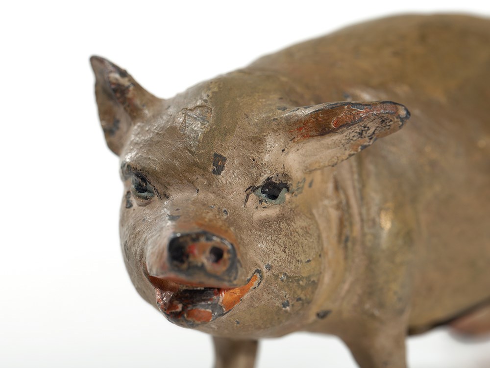 Antique piggy bank, Germany, around 1900 Die-cast zinc, hand colouredGermany, around 1900Beautiful - Image 2 of 8