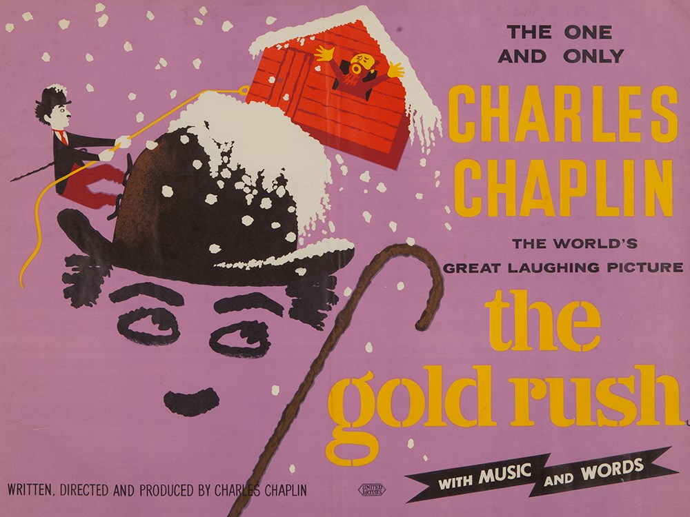 Movie Poster “Charlie Chaplin – The Gold Rush“, London, 1960sColour lithography on paperGreat