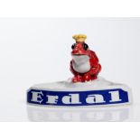 Erdal, Figural Advertising Ash Tray with Red Frog, c. 1920 Germany, c. 1920Erdal shoe polish with