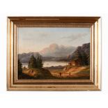 Oil Painting, Wanderer at a Mountain Lake, Tyrol, c. 1860 Oil on canvasTyrol, c. 1860Finely