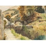 B. T. Wadham, Watercolour ‘River Course’, England, 20th Century WatercolourEngland, 20th centuryB.