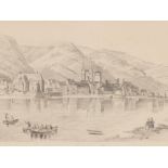 Drawing „Boppard at the Rhein“, Germany, around 1850 Pencil on paperGermany, 1850Appealing view of