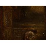 Oil Painting ‘Washerwoman by the river‘, 2nd Half 19th C Oil on woodProbably Spain, 2nd half of