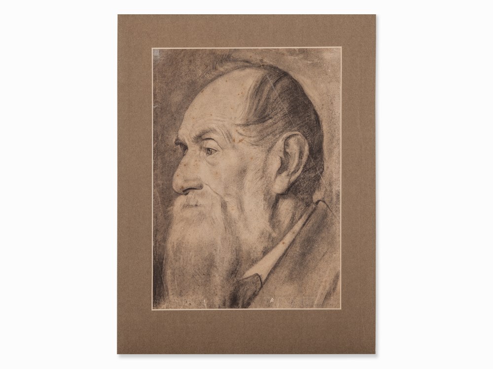 Georg Buchner, Portrait of a Bearded Man, Drawing, 1881 Pencil drawing on paperGermany, 1881Georg