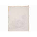 Carl Spitzweg, Landscape Study with Mountains, c. 1860Pencil on paperGermany, c. 1860Carl