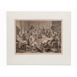 William Hogarth, A Midnight Modern Conversation, 18th C.Copper engraving on paperEngland, mid-18th
