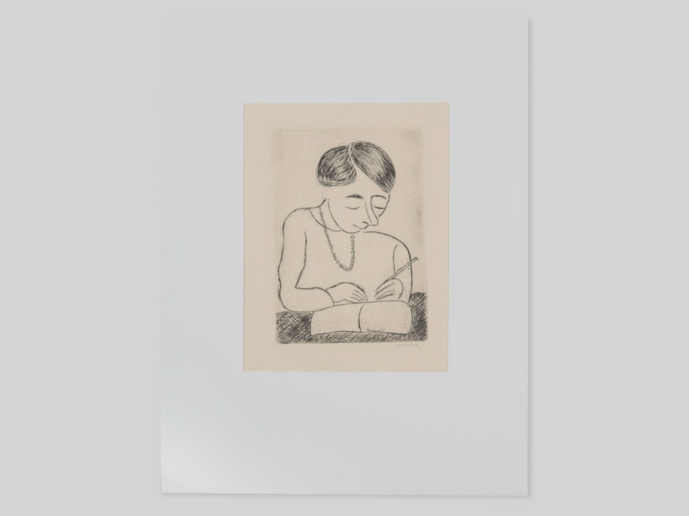 Etching “Young Woman Writing” by B. A. Czóbel, 1920Etching on paperHungary, 1920Béla Adalbert Czóbel - Image 2 of 5