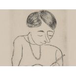 Etching “Young Woman Writing” by B. A. Czóbel, 1920Etching on paperHungary, 1920Béla Adalbert Czóbel