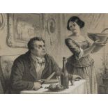 Lithograph “Maid and Gent”, Düsseldorfer Monatshefte, 1856 Lithograph on paperGermany, 1856A. Wolff,