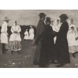 Sublime Etching „Market of Grodek” by Emil Orlik, 1898 Etching on paperBohemia, 1898Emil Orlik (