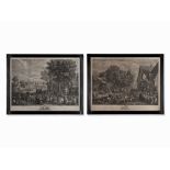 Jacques-Phillipe Le Bas, 2 Copper Engravings, France, 18th C. 2 copper engravings on paperFrance,