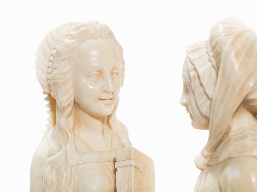 Visitation, Carved Ivory Double Figure, Germany, 19th Century Ivory, carvedPresumably Germany, - Image 5 of 11