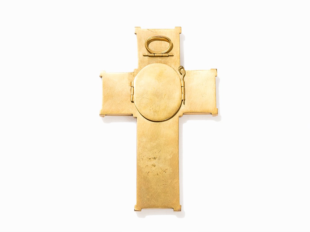 An Orthodox Reliquary Cross, France, Late 19th Century BrassFrance, late 19th century, in the manner - Image 6 of 7