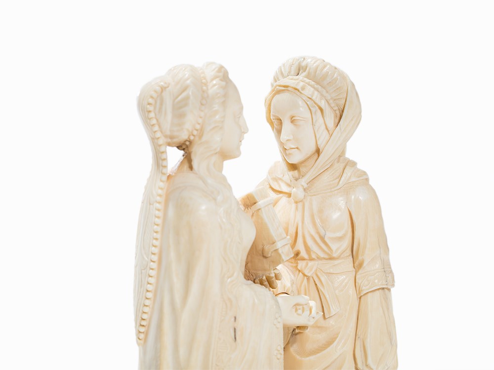 Visitation, Carved Ivory Double Figure, Germany, 19th Century Ivory, carvedPresumably Germany, - Image 3 of 11