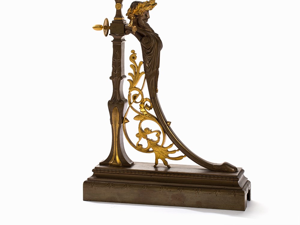 F. Barbedienne, Pair of Napoleon III Bronze Chenets, c. 1860/70Cast bronze, patinated and parcel- - Image 3 of 7