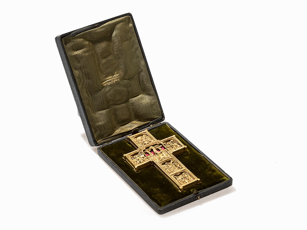 An Orthodox Reliquary Cross, France, Late 19th Century BrassFrance, late 19th century, in the manner - Image 2 of 7