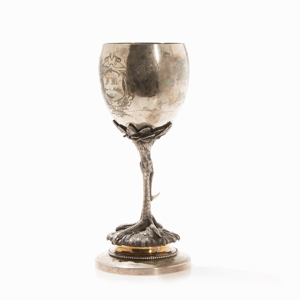 Berndorf, Chalice on Chicken Foot, Austria, 1874 Silvered MetalAustria, araund 1874Berndorfer - Image 11 of 11