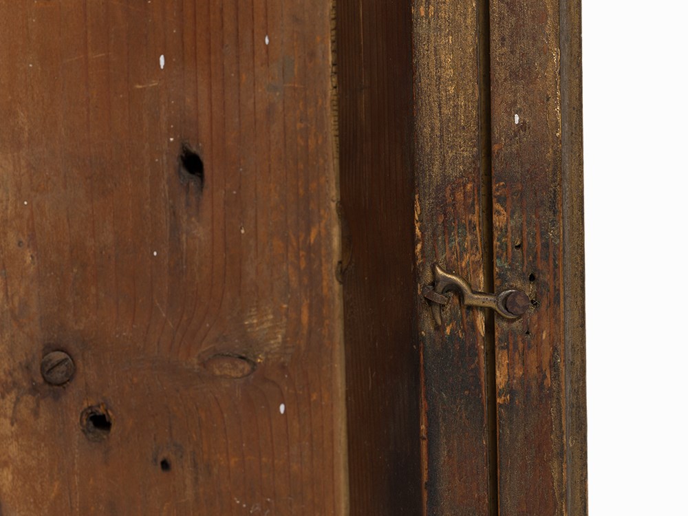 A Small 'Biedermeier' Framed Wall Clock, Austria, circa 1840 Pine or timber wood with gold painted - Image 8 of 9