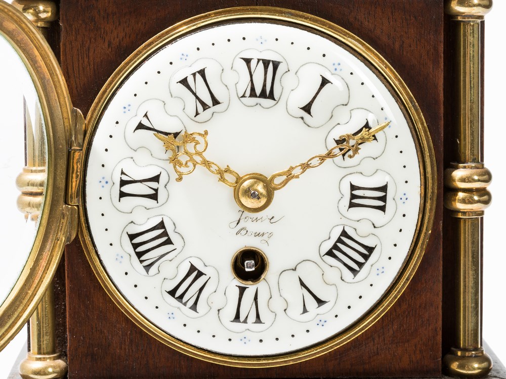 A Charming Mahogany Miniature Longcase Clock, c. 1900 Mahogany, brass, glass, metalpres. France or - Image 6 of 10